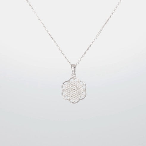 flower of life silver pendant
