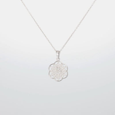 flower of life silver pendant