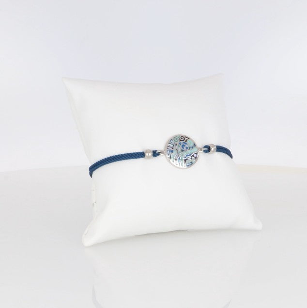 Blaues Armband mit Edelstahl-Elementen und modernem Kunst-Design – hochwertiger Modeschmuck von Crystalp