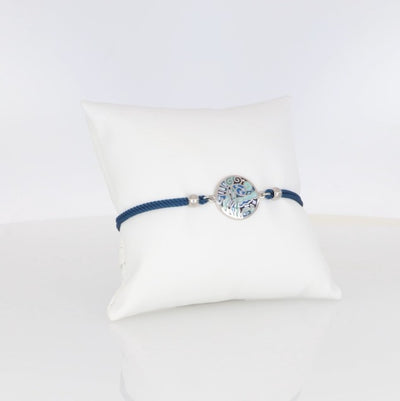 Blaues Armband mit Edelstahl-Elementen und modernem Kunst-Design – hochwertiger Modeschmuck von Crystalp