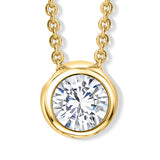 Round Solitaire Anhänger mit Kette Produktfoto