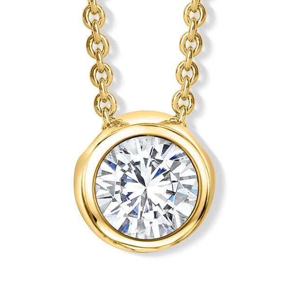 Round Solitaire Anhänger mit Kette Produktfoto