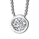 Round solitaire pendant with chain