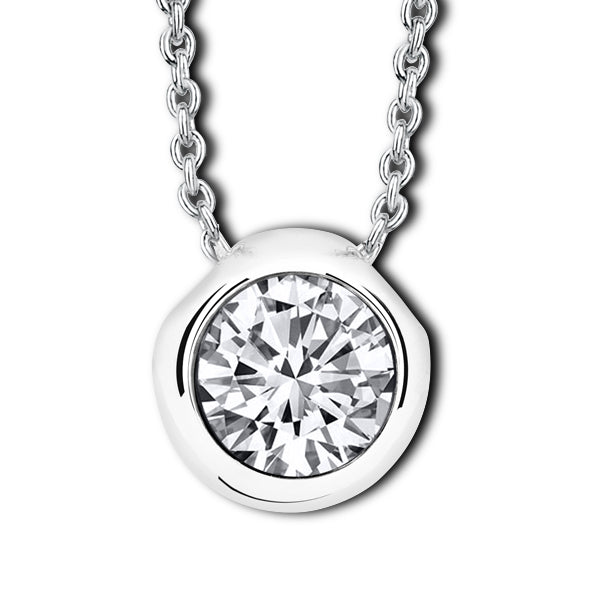 Round solitaire pendant with chain