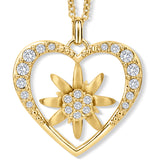 Small Edelweiss Heart Anhänger mit Kette Produktfoto