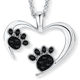 Open Heart With Paws Anhänger mit Kette Produktfoto