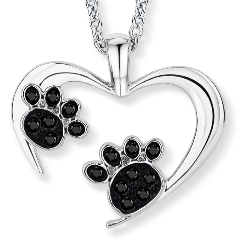 Open Heart With Paws Anhänger mit Kette Produktfoto