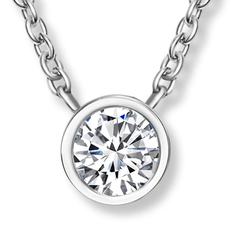 Solitare Crystal Anhänger mit Kette Produktfoto