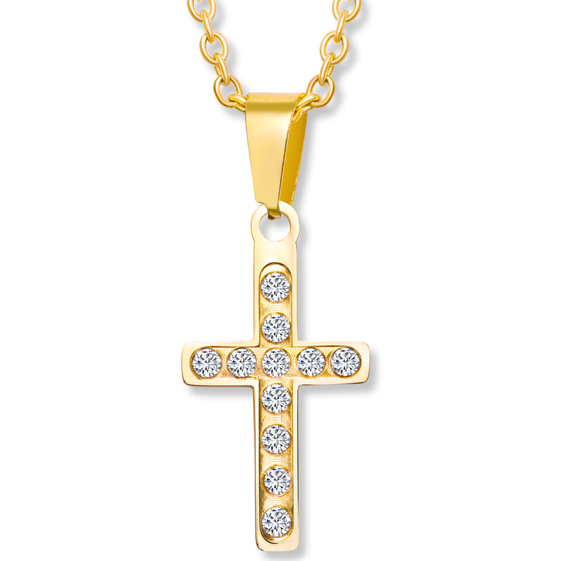 Small Cross Anhänger mit Kette Produktfoto