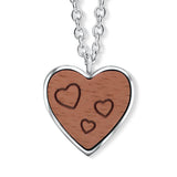 Three Wooden Hearts Anhänger mit Kette Produktfoto