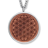 Wooden Flower Of Life Anhänger mit Kette Produktfoto
