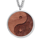 Wooden Ying Yang Anhänger mit Kette Produktfoto