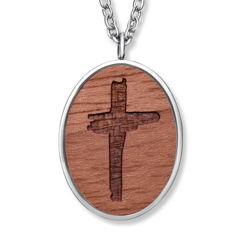 Wooden Cross Anhänger mit Kette Produktfoto