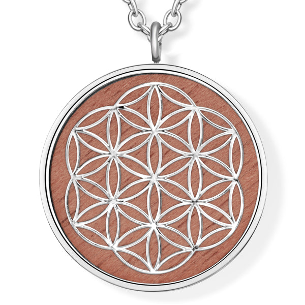 Silver Flower Of Life Anhänger mit Kette Produktfoto