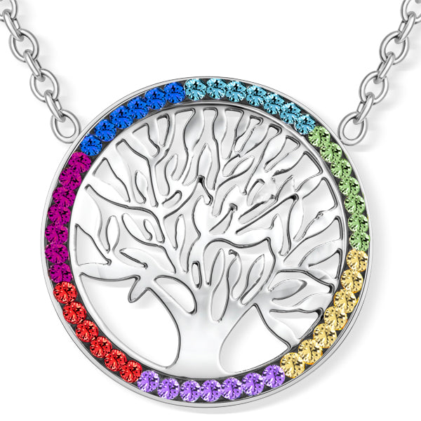 Chakra Tree Of Life Anhänger mit Kette Produktfoto