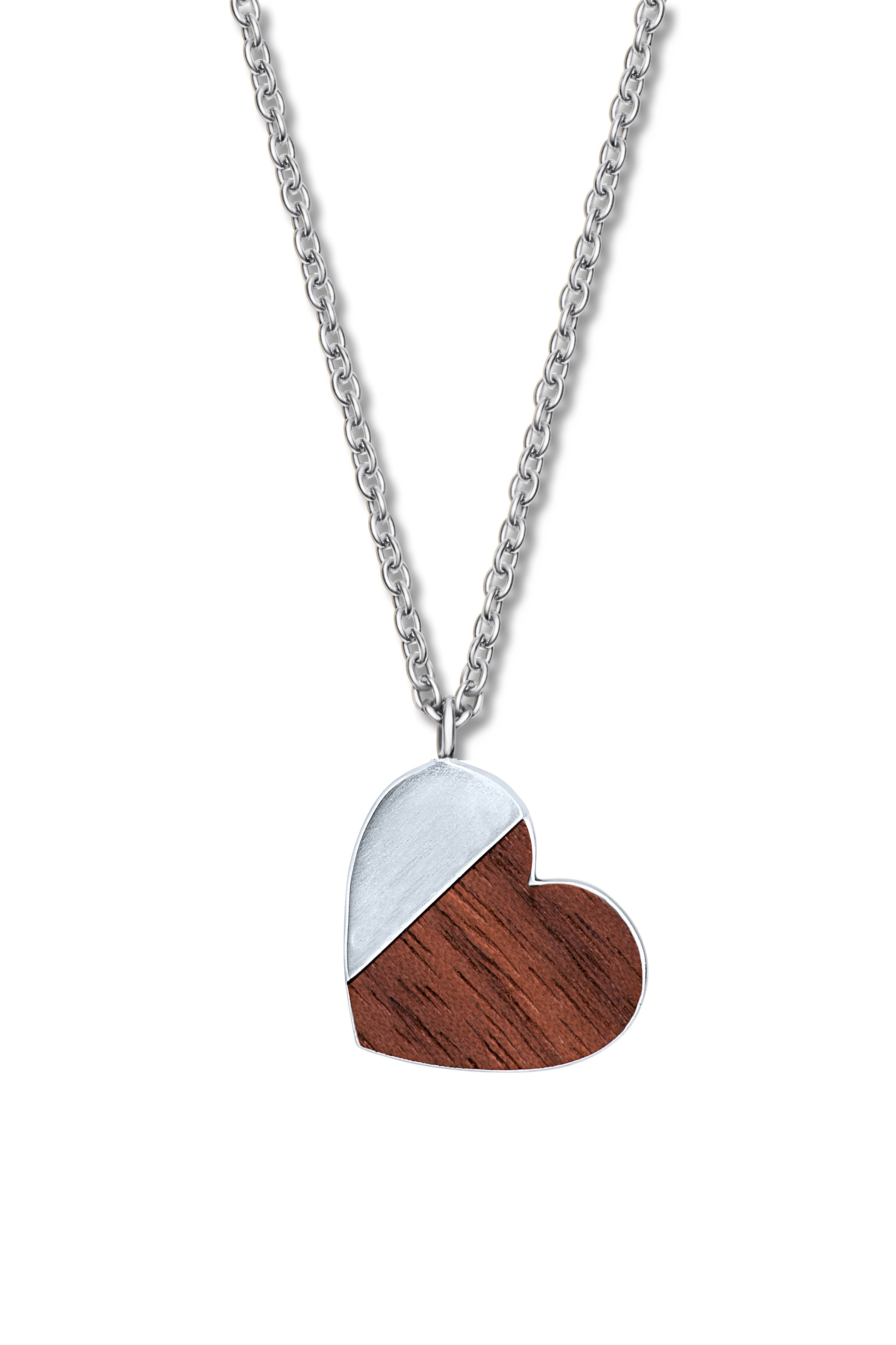 Wooden heart pendant - crystalpjewelry
