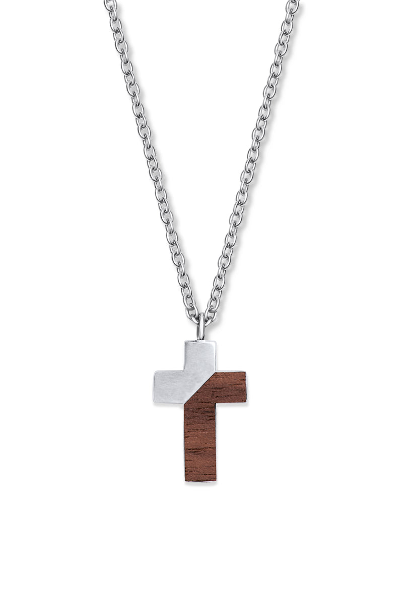 Ciondolo croce in legno