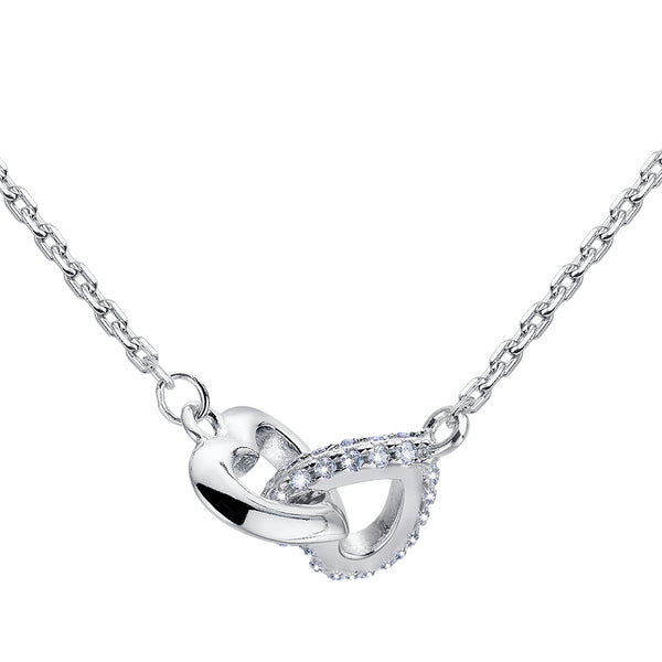 Linked Heart Silver Pendant