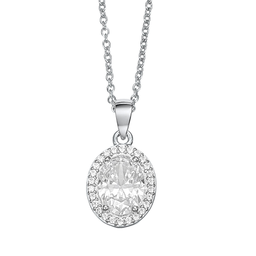 Noble oval silver pendant