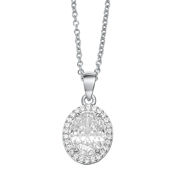 Noble oval silver pendant