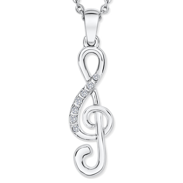 Mozart Clef Anhänger mit Kette Produktfoto