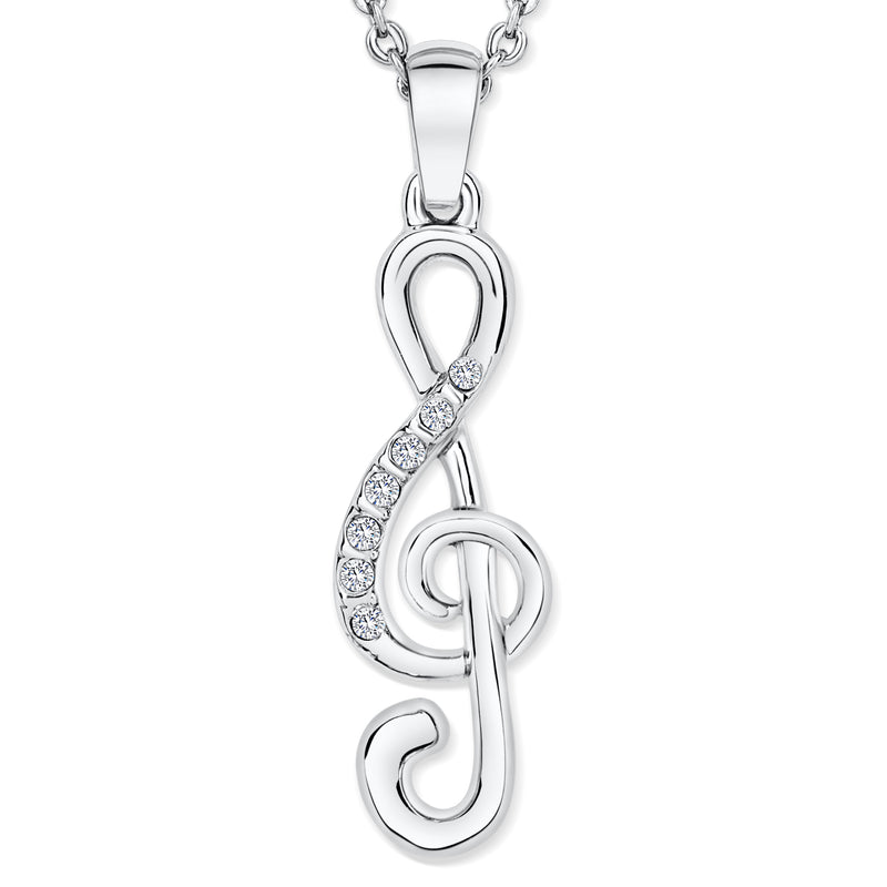 Mozart Clef Anhänger mit Kette Produktfoto