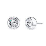 Round Solitaire Small Earrings
