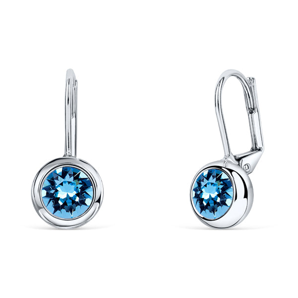 Round Solitaire Hanging earrings - crystalpjewelry