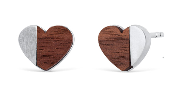 Wooden Heart Earrings