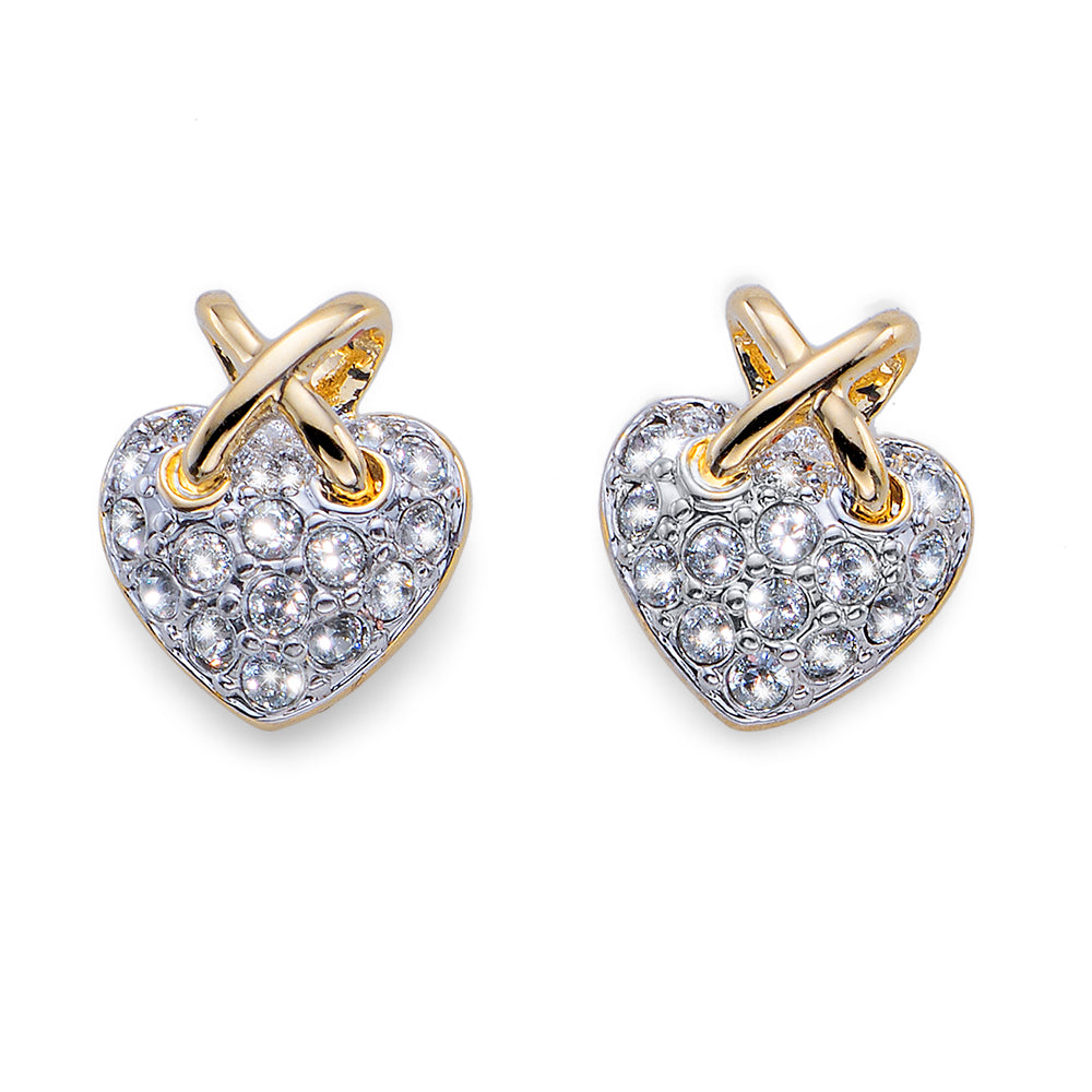 Two Tone Heart Earrings - crystalpjewelry