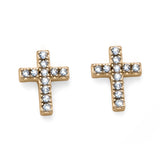 Bless Cross Silver Earring