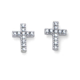 Bless Cross Silver Earring