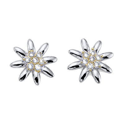 Silver Edelweiss Small Earrings