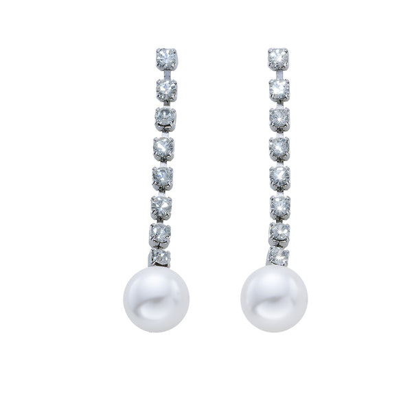 Glitter Pearl Pin Earring