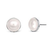 Half Pearl Big Earrings