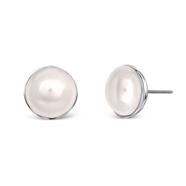 Half Pearl Big Earrings