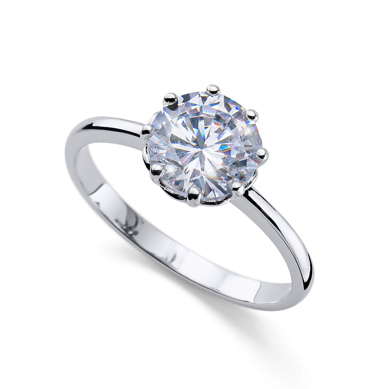 Exclusive Solitaire Silver Ring