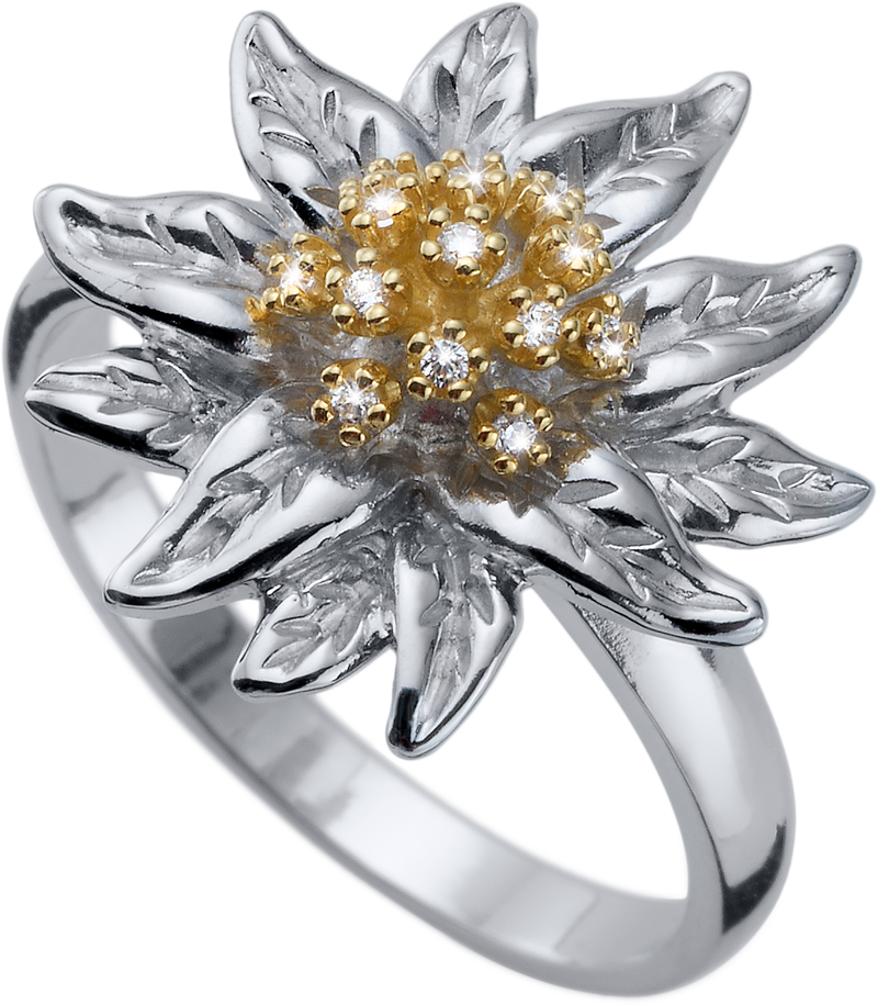 Argento Esclusivo anello Edelweiss