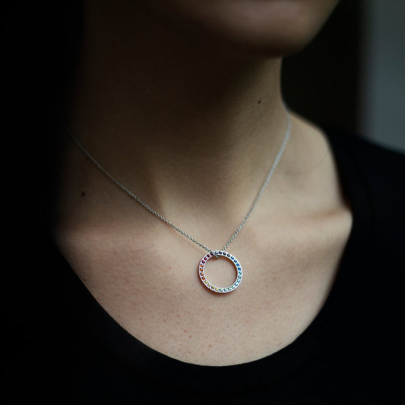 Chakra ring pendant with chain