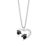 Open Heart With Paws pendant on chain