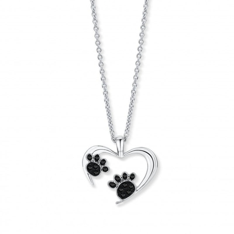 Open Heart With Paws Anhänger mit Kette